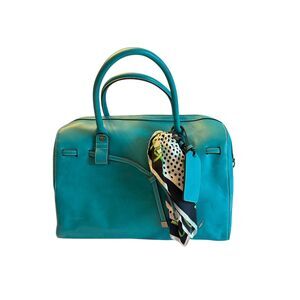 Simply Noelle Women's Blue Teal Travel Faux Leather Duffle Overnight Bag